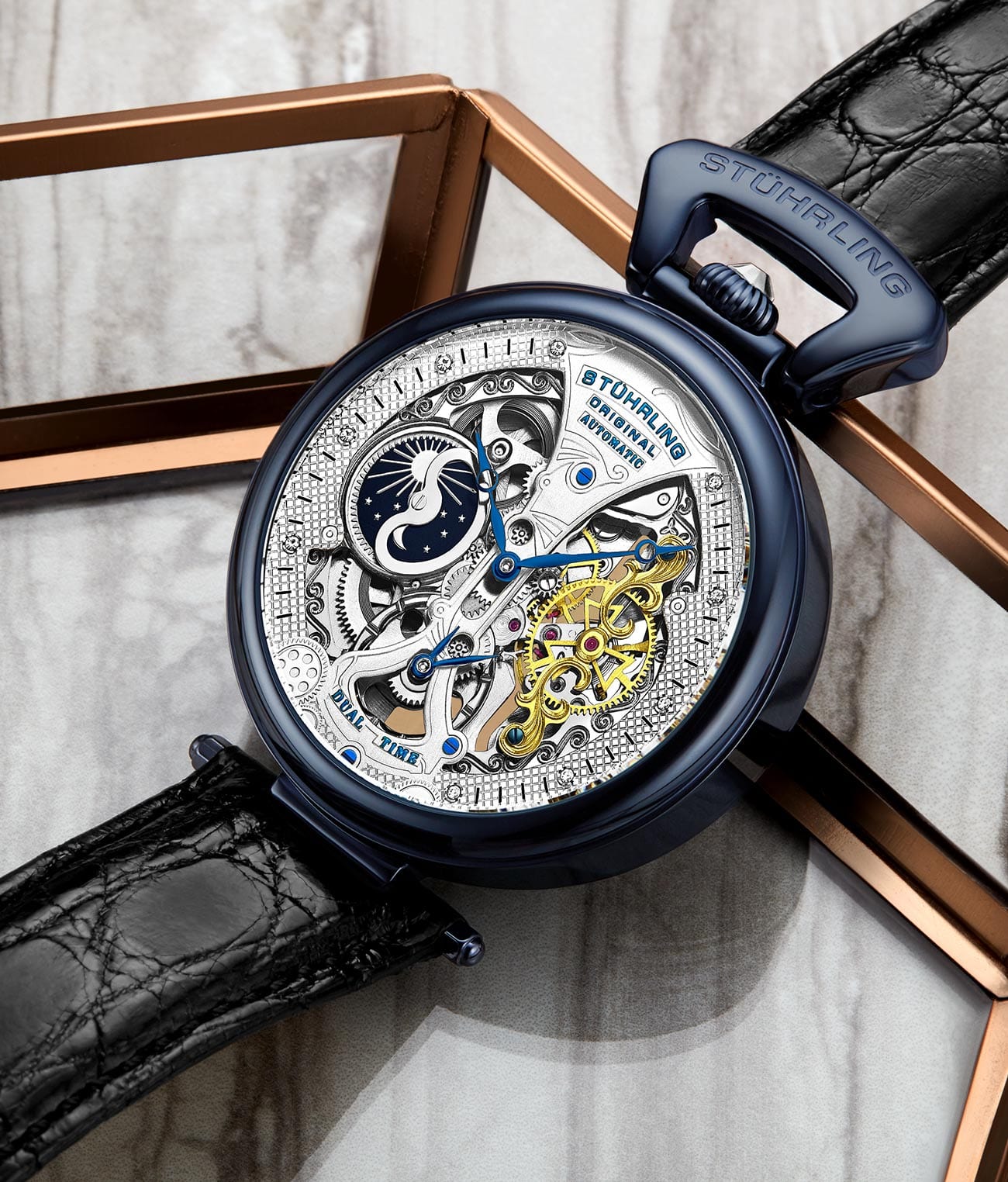 Stührling Emperor’s Grand DT 3920 Automatic 46mm Skeleton - Image 33