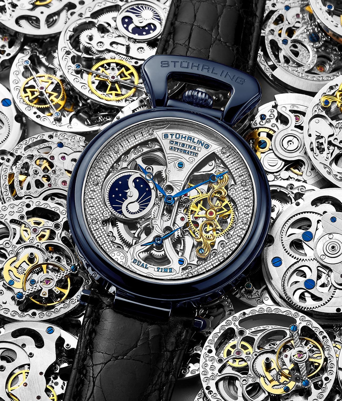 Stührling Emperor’s Grand DT 3920 Automatic 46mm Skeleton - Image 35