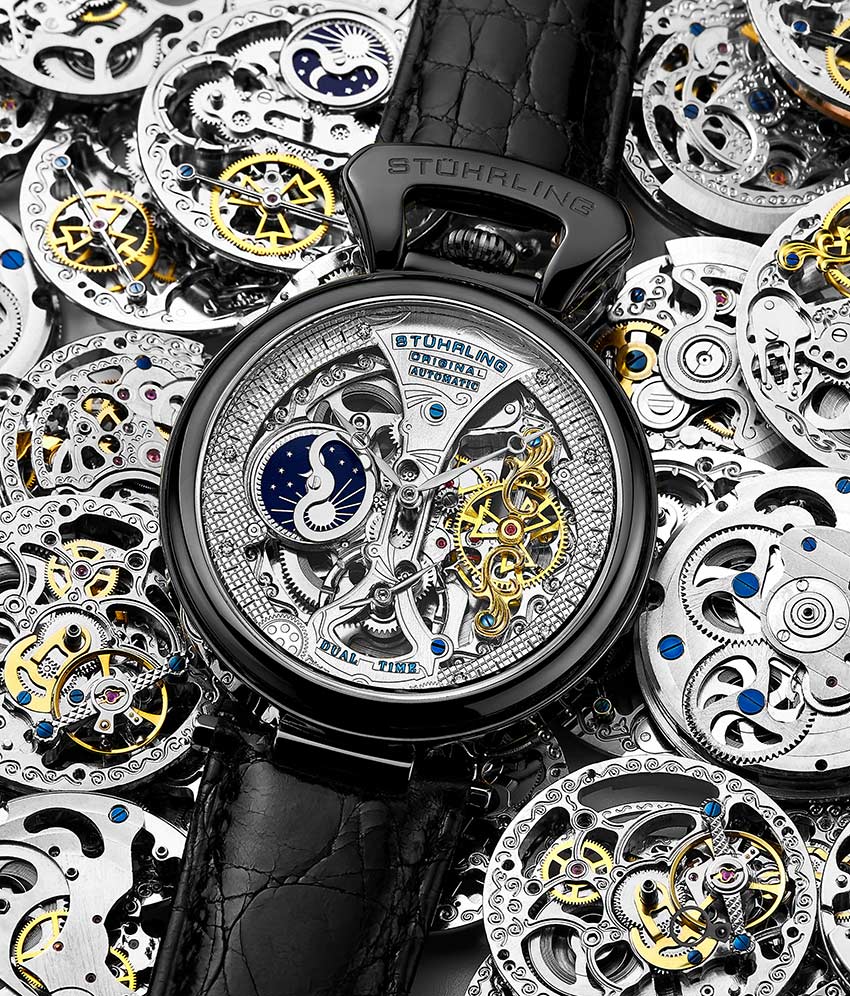 Stührling Emperor’s Grand DT 3920 Automatic 46mm Skeleton - Image 8