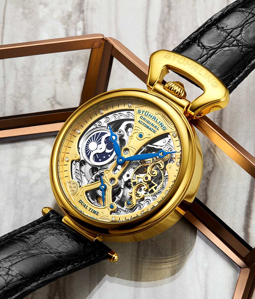 Stührling Emperor's Grand DT 127A2 Automatic 46mm Skeleton - Image 25