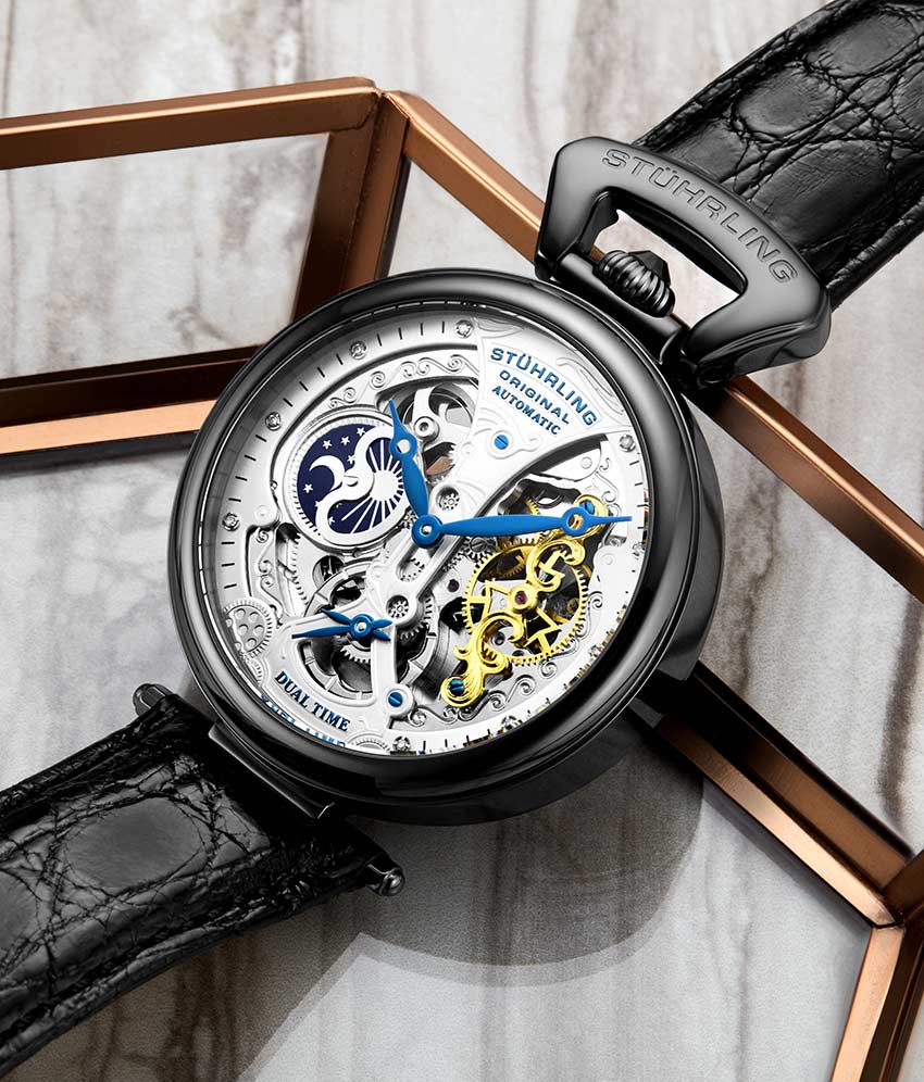 Stührling Emperor's Grand DT 127A2 Automatic 46mm Skeleton - Image 40