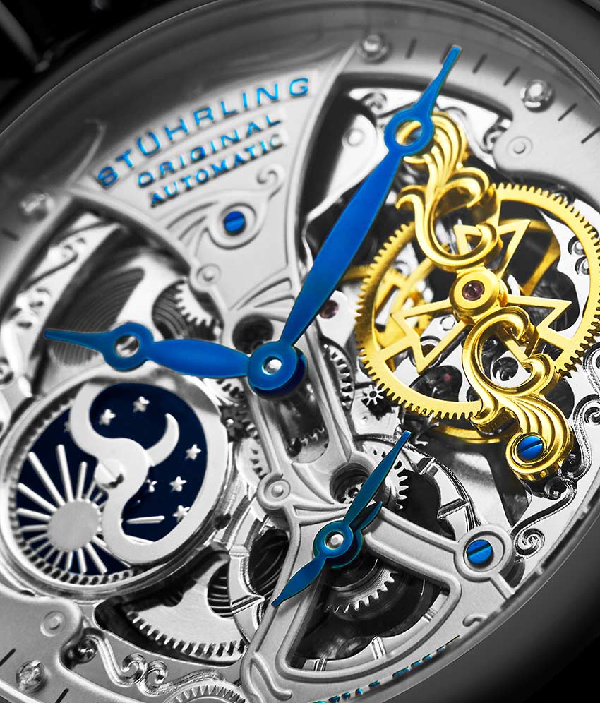 Stührling Emperor's Grand DT 127A2 Automatic 46mm Skeleton - Image 41