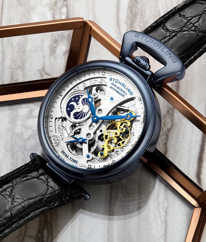 Stührling Emperor's Grand DT 127A2 Automatic 46mm Skeleton - Image 50