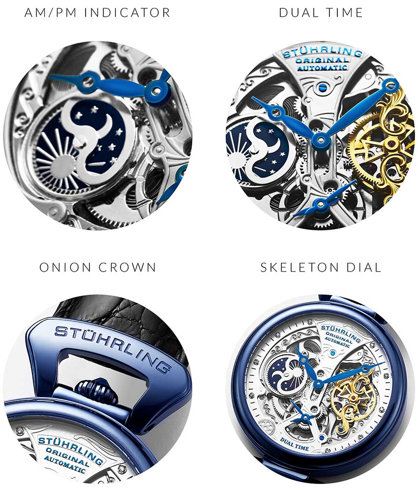 Stührling Emperor's Grand DT 127A2 Automatic 46mm Skeleton - Image 52