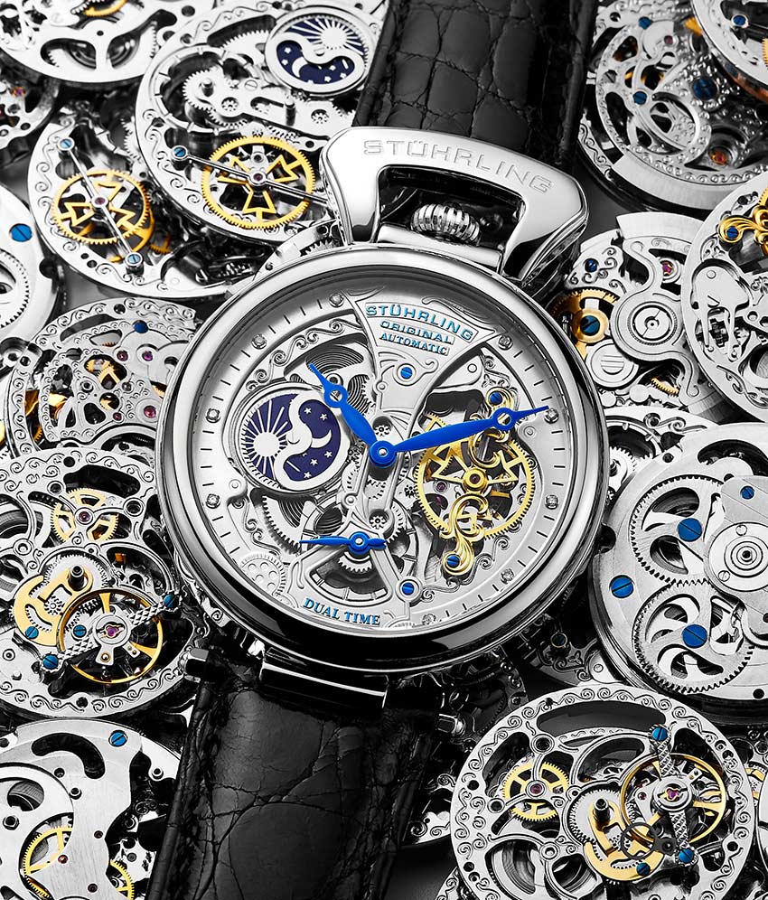 Stührling Emperor's Grand DT 127A2 Automatic 46mm Skeleton - Image 9