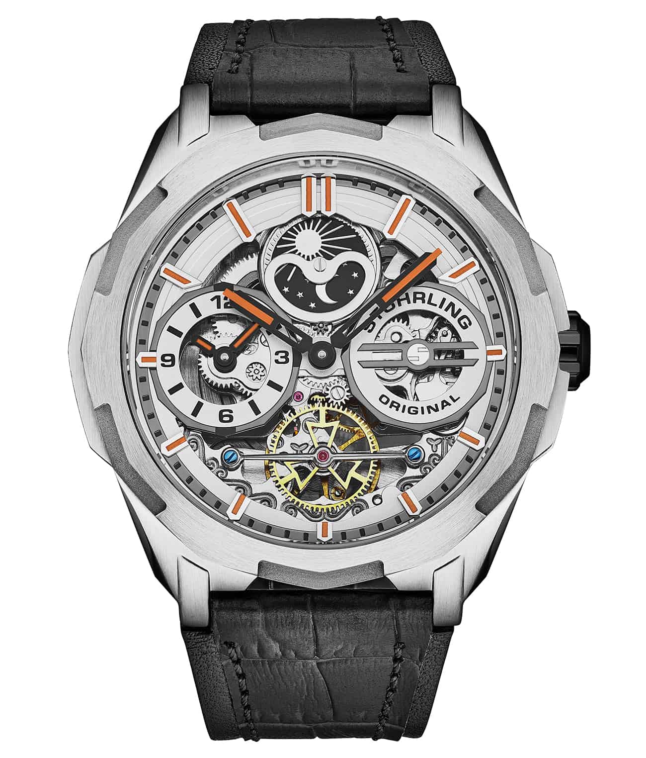 Stührling Dual Time 1012 Automatic Navigator 46mm Skeleton
