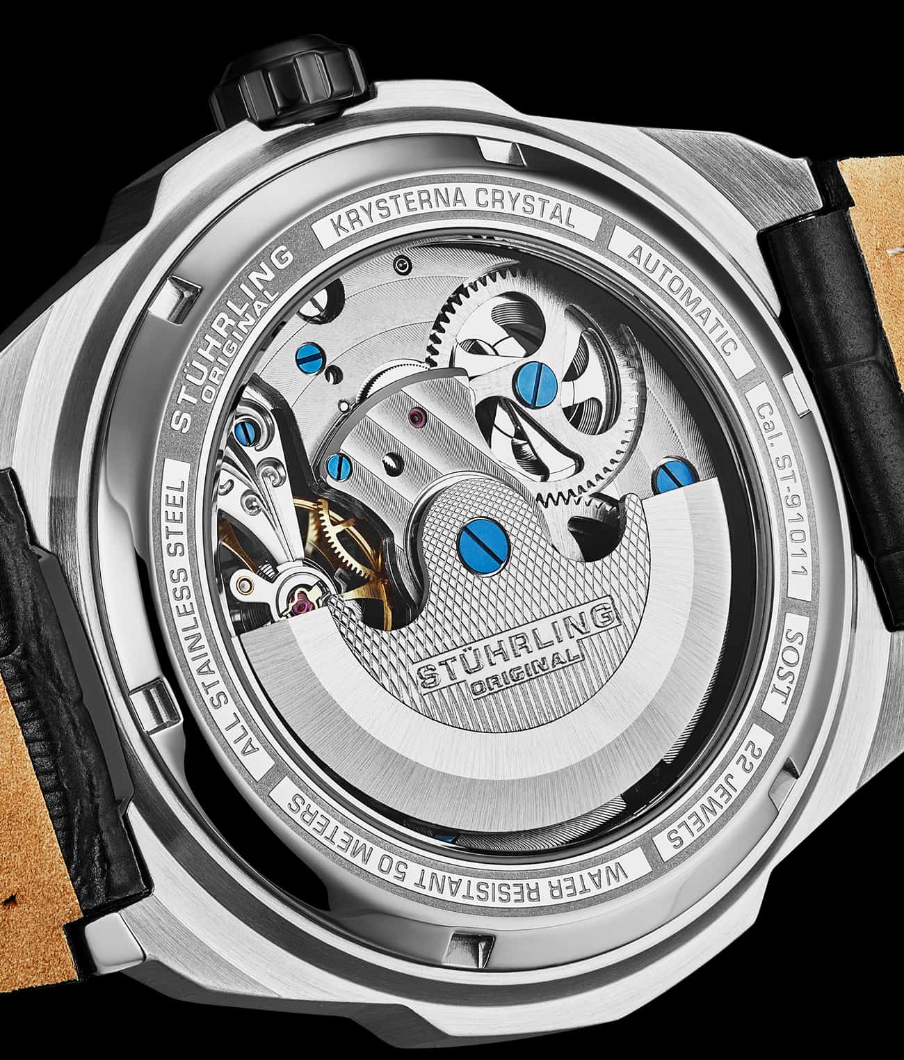 Stührling Dual Time 1012 Automatic Navigator 46mm Skeleton - Image 11