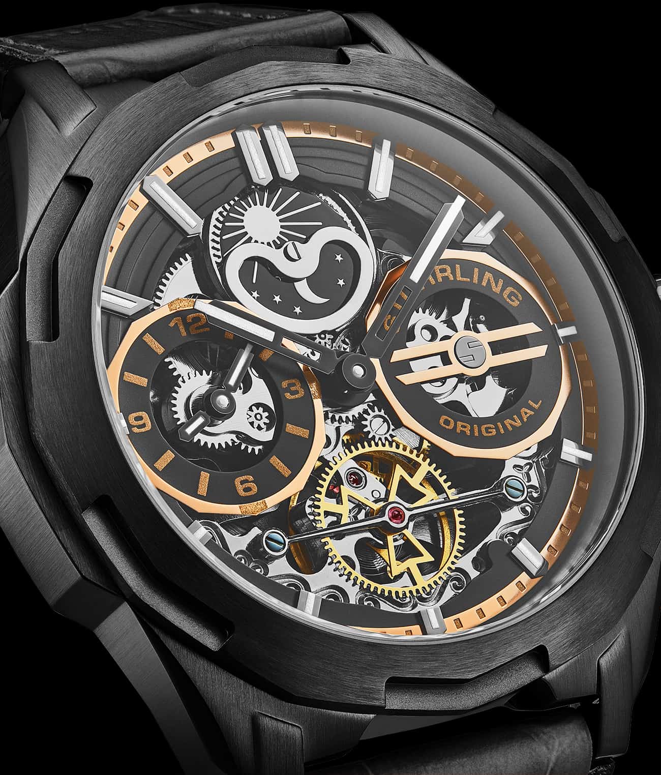 Stührling Dual Time 1012 Automatic Navigator 46mm Skeleton - Image 16