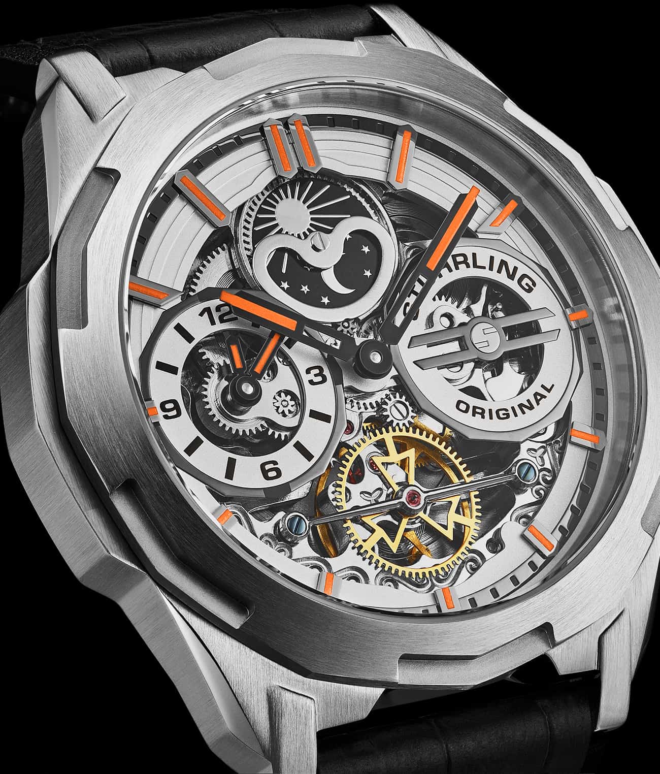 Stührling Dual Time 1012 Automatic Navigator 46mm Skeleton - Image 2