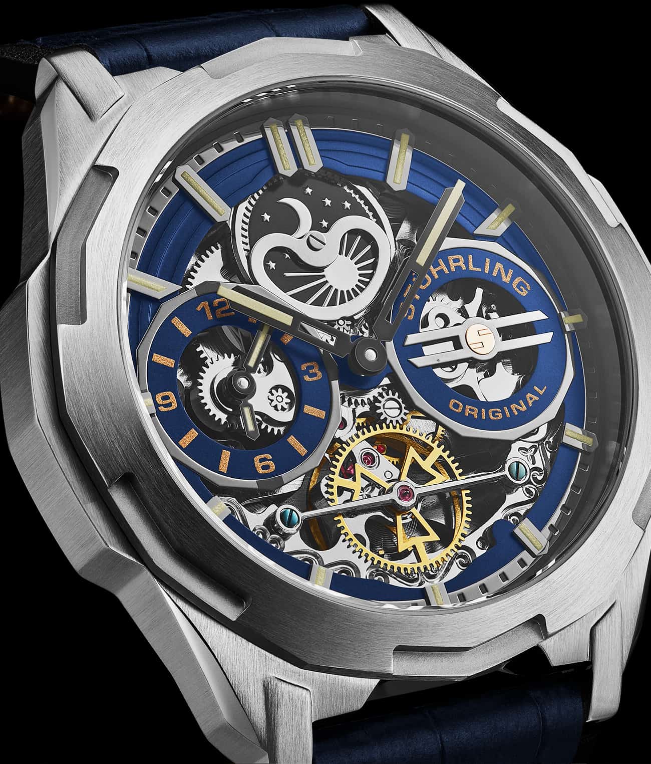 Stührling Dual Time 1012 Automatic Navigator 46mm Skeleton - Image 24