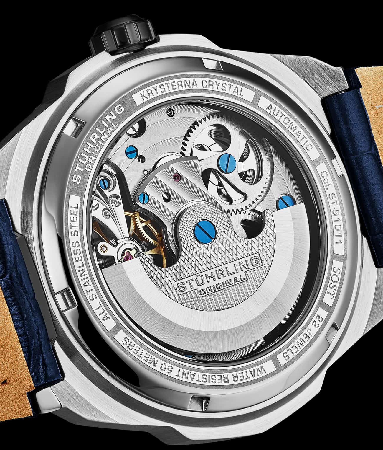 Stührling Dual Time 1012 Automatic Navigator 46mm Skeleton - Image 25