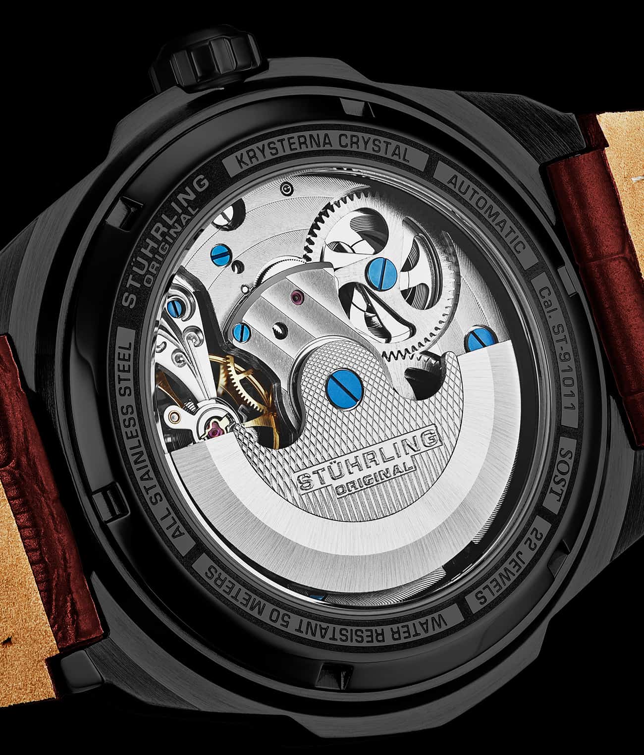 Stührling Dual Time 1012 Automatic Navigator 46mm Skeleton - Image 32