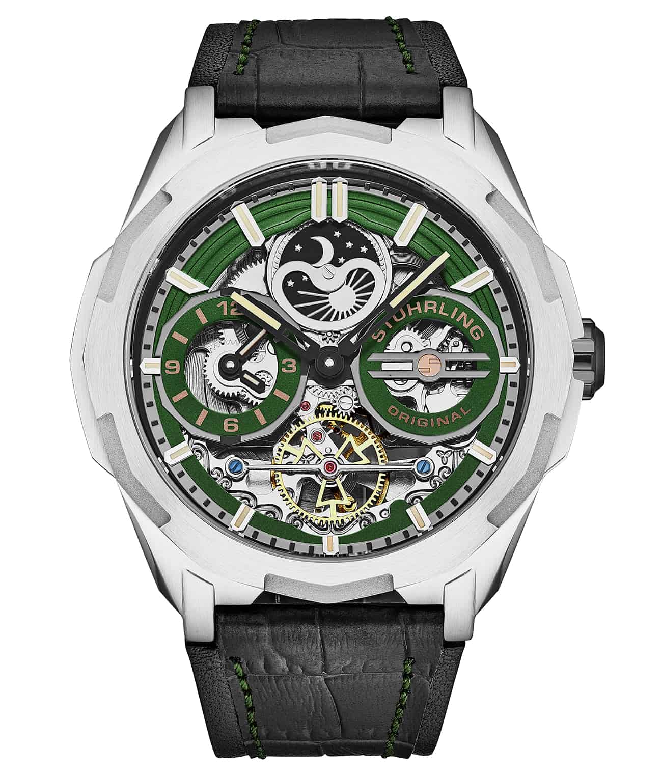Stührling Dual Time 1012 Automatic Navigator 46mm Skeleton - Image 8