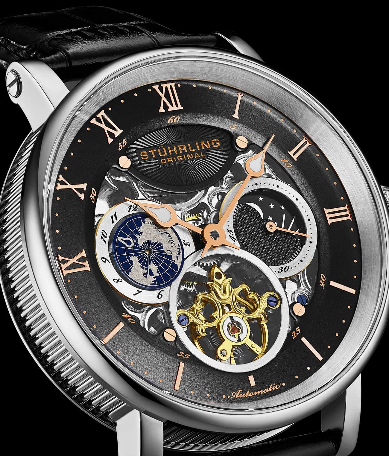 Stührling Dual Time Automatic Majestic 47mm Skeleton - Image 17