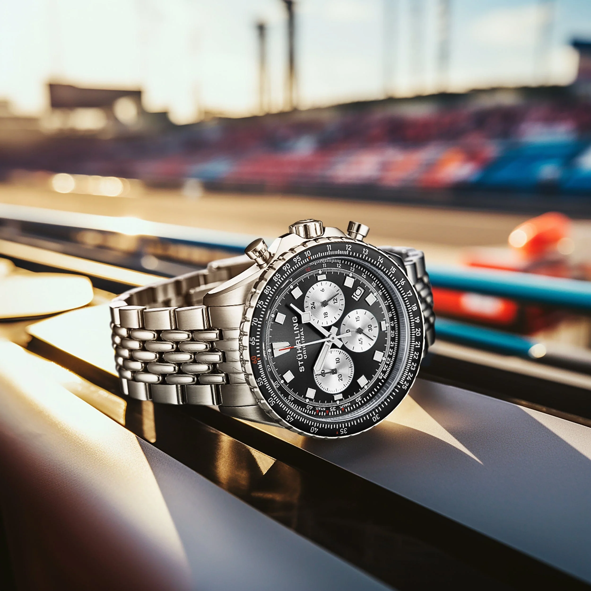 Stührling Japanese Chronograph RaceWay 1010 44mm Quartz Watch - Image 3