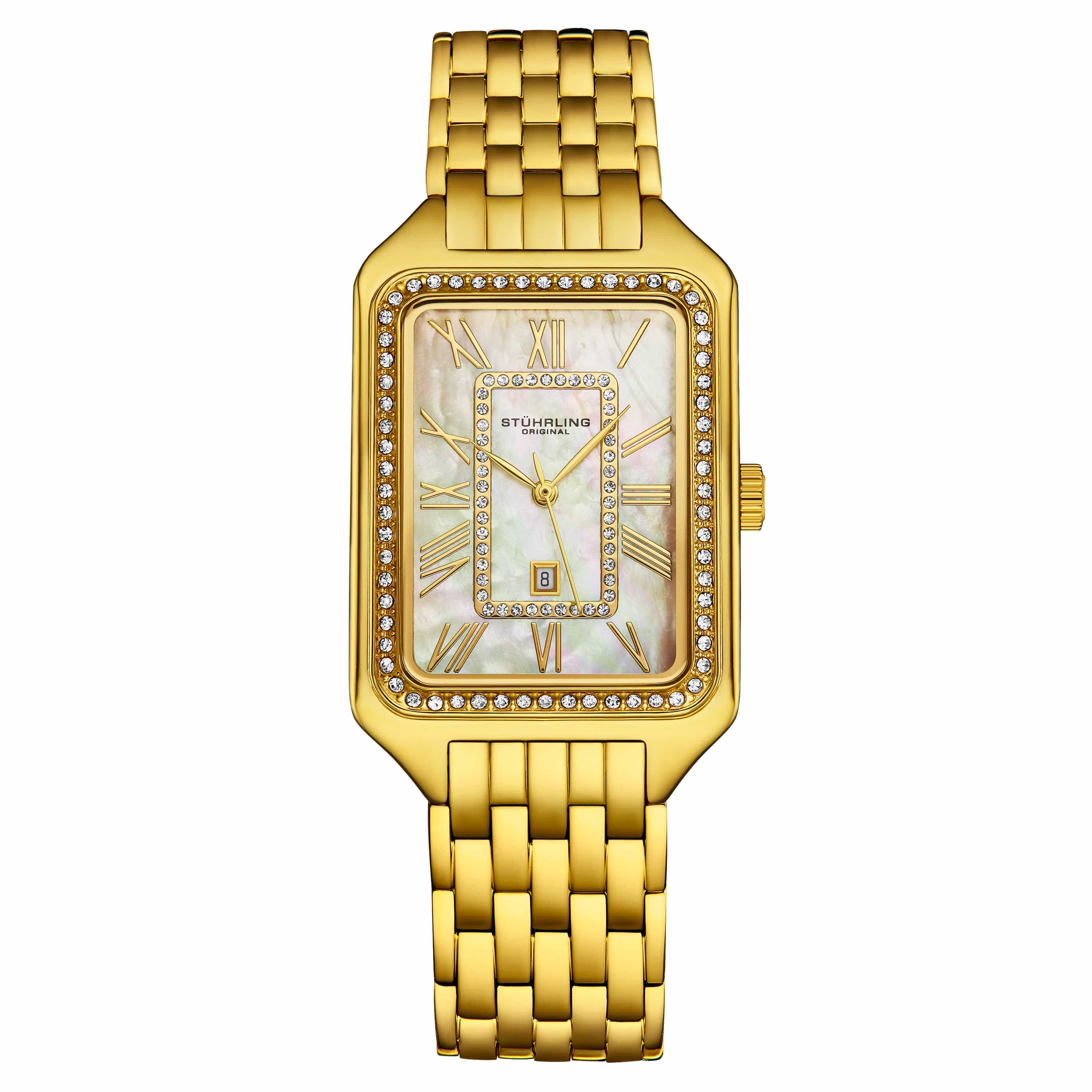 Stührling Lustra 4061 Rectangle Quartz Fashion Watch with Crystals 32mm - Image 9