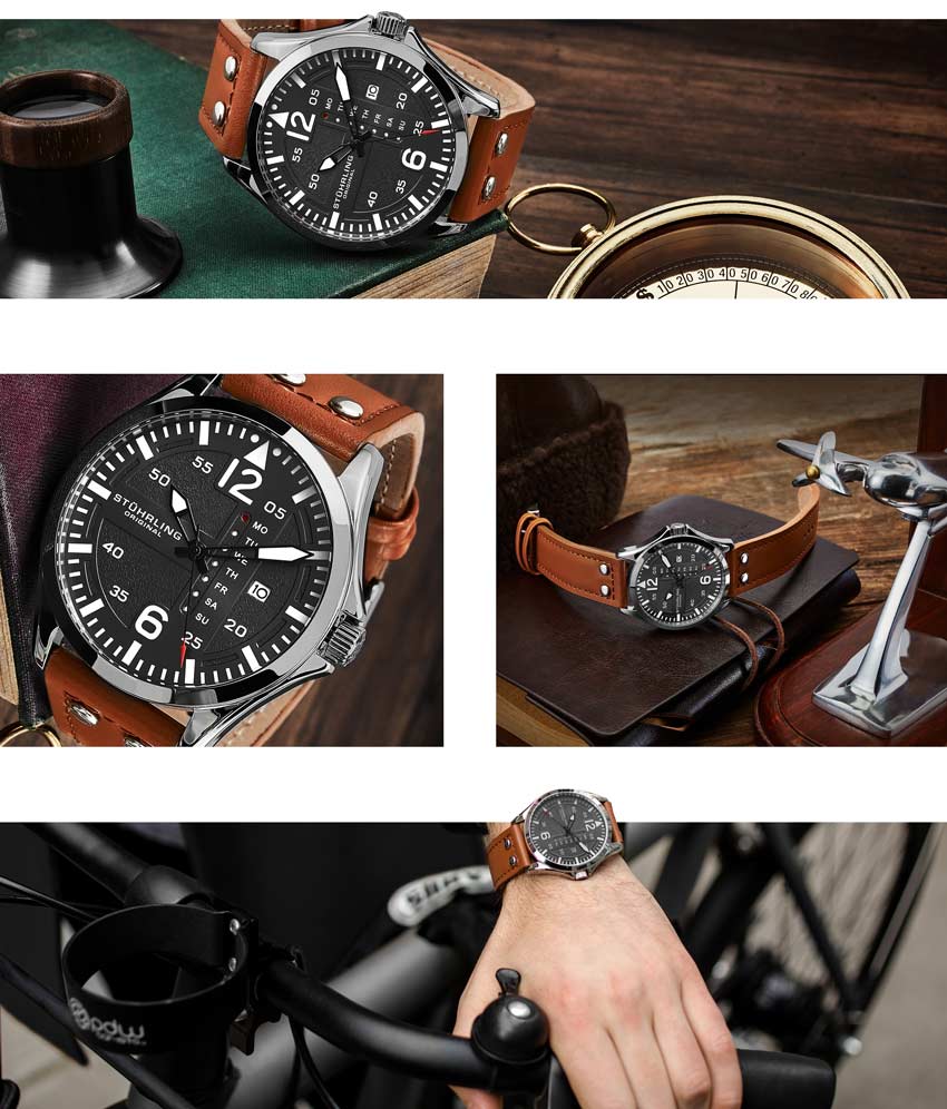 Stührling Maritimer 935.04, Aviator 3916.2, Signature Pen, and Watch Tool Kit - Image 16