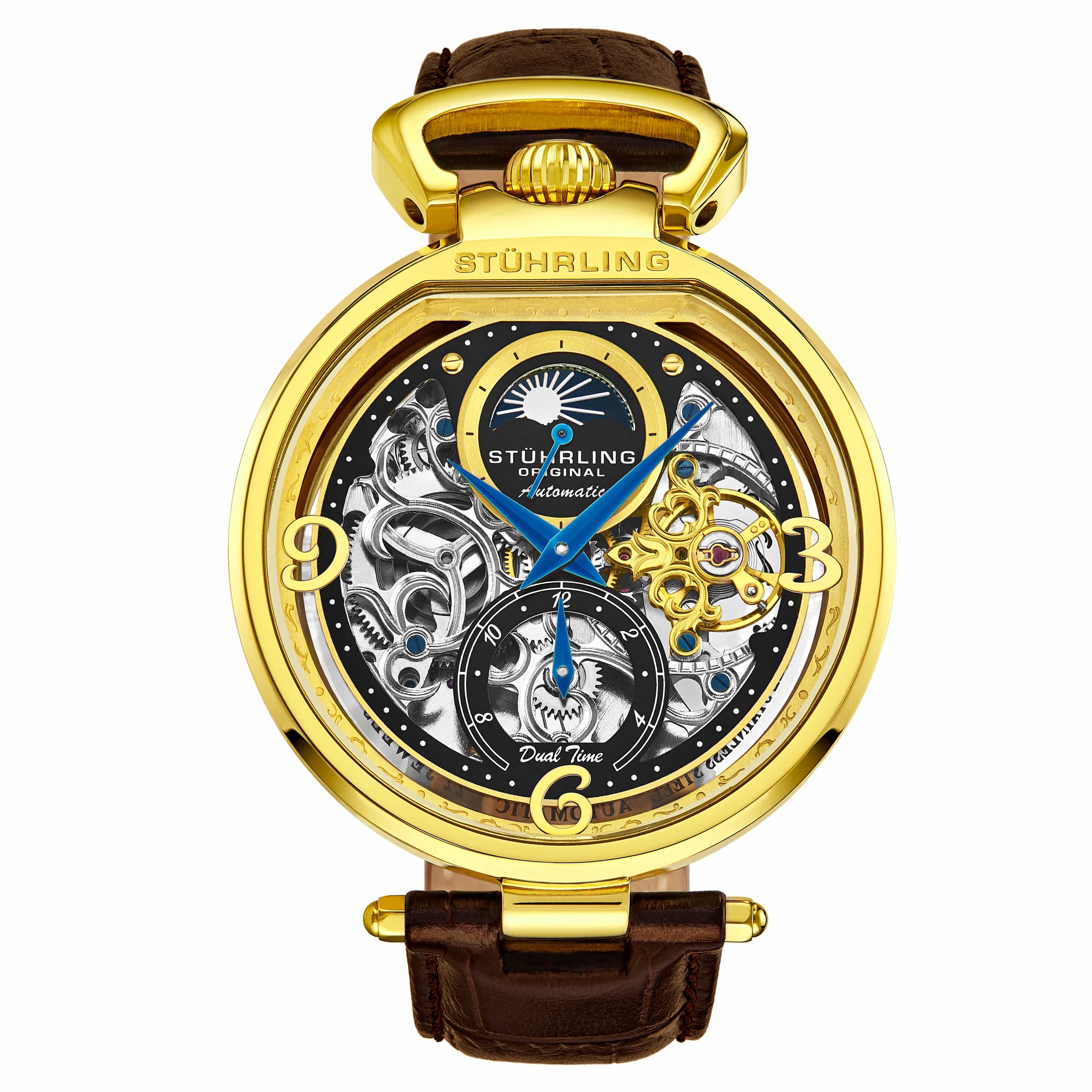 Stührling Modena 3954 Dual Time Automatic 46mm Skeleton - Image 15