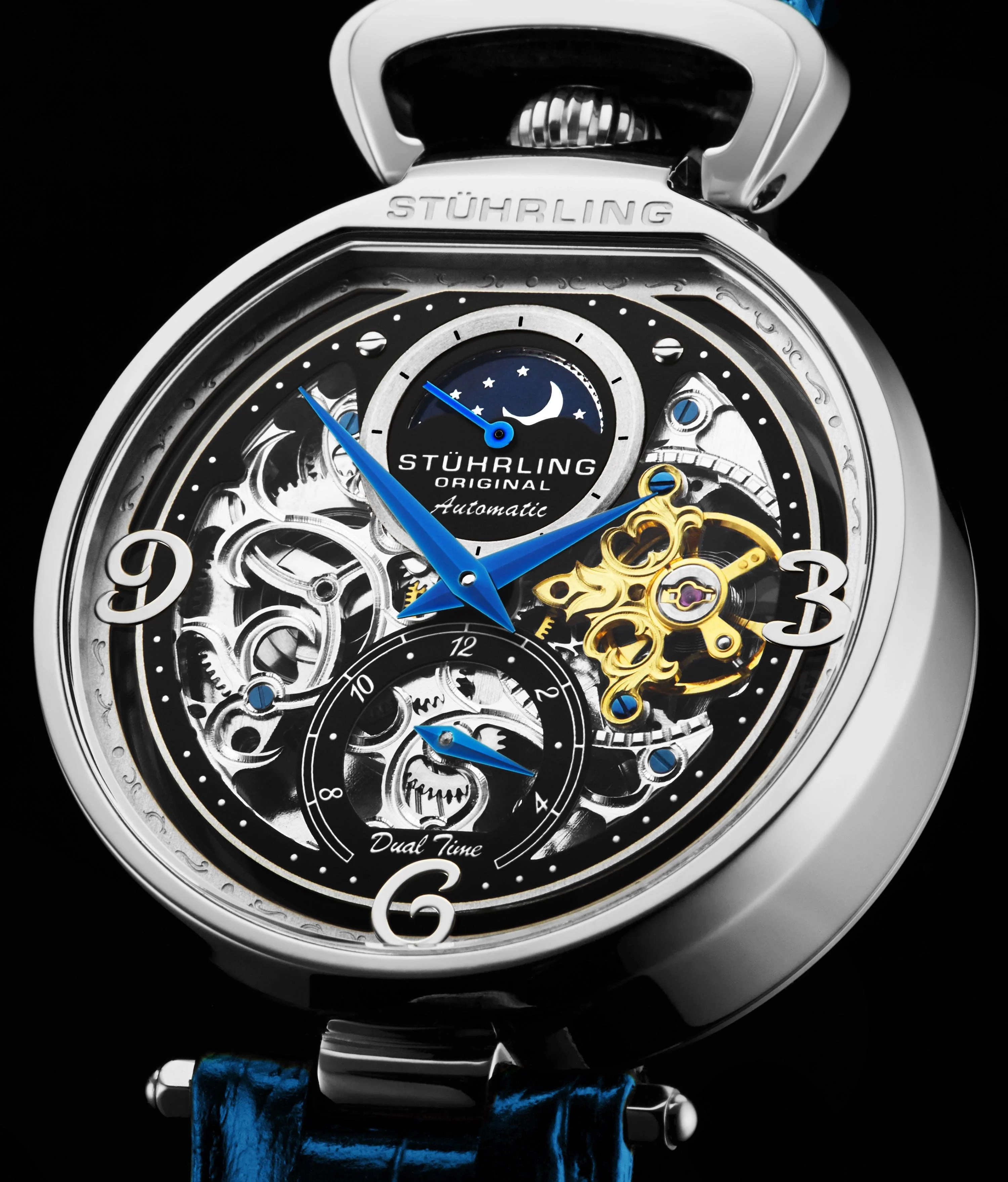 Stührling Modena 3954 Dual Time Automatic 46mm Skeleton - Image 2