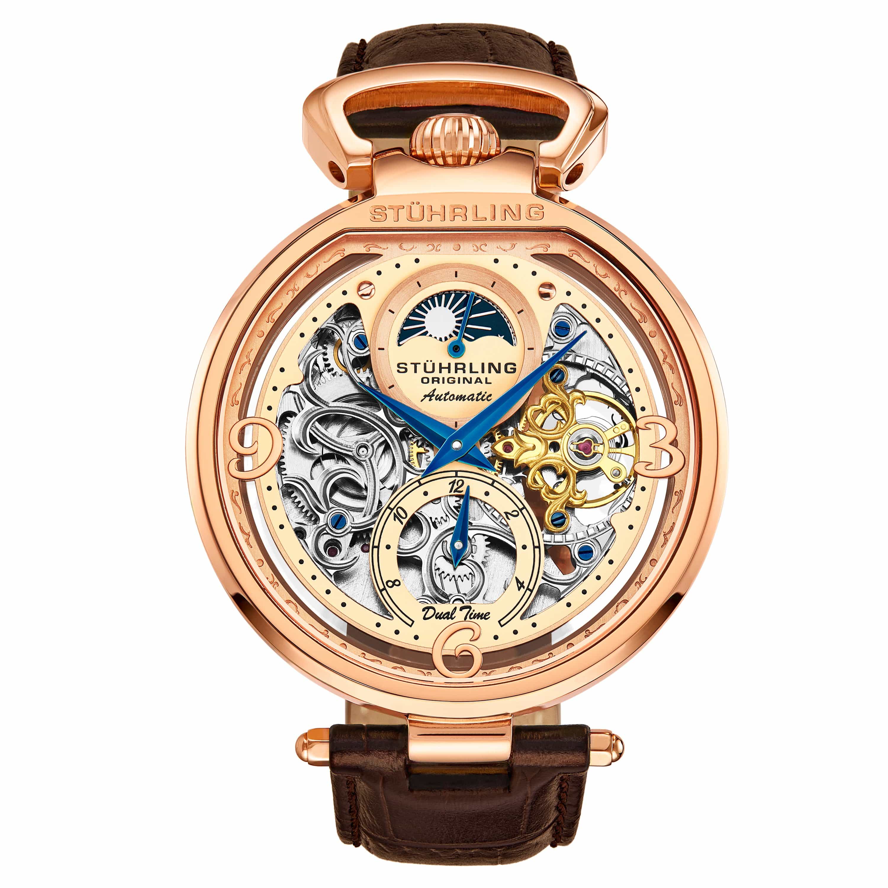 Stührling Modena 3954 Dual Time Automatic 46mm Skeleton - Image 20