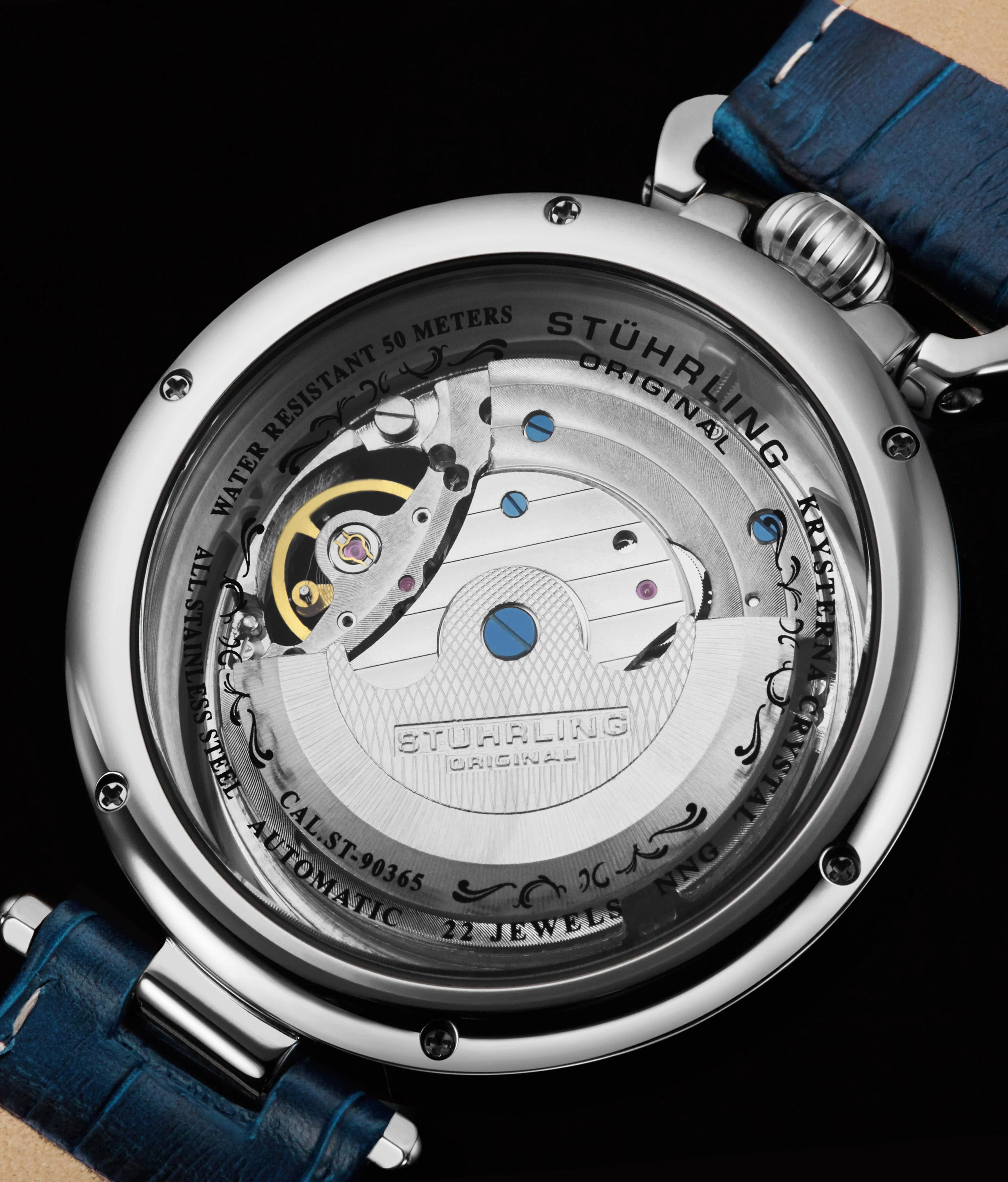 Stührling Modena 3954 Dual Time Automatic 46mm Skeleton - Image 5