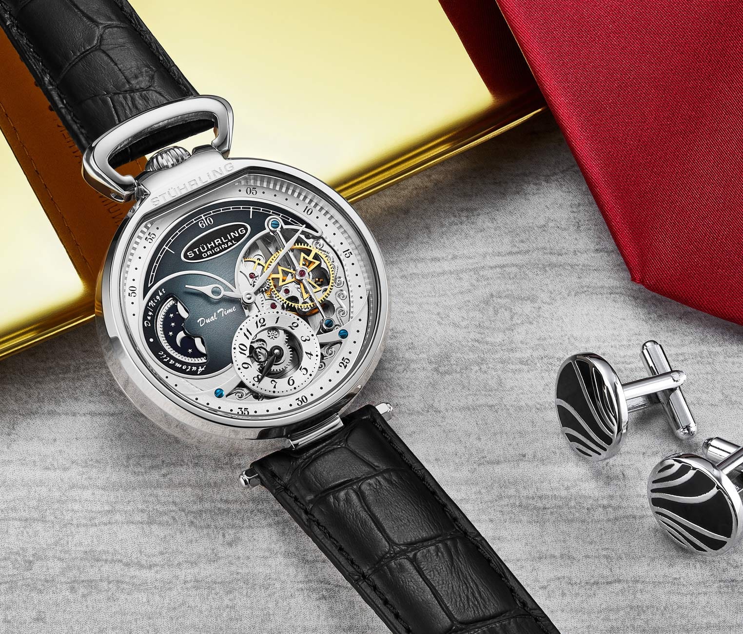 Stührling Modena Dual Time Automatic 4033 46mm Skeleton - Image 5
