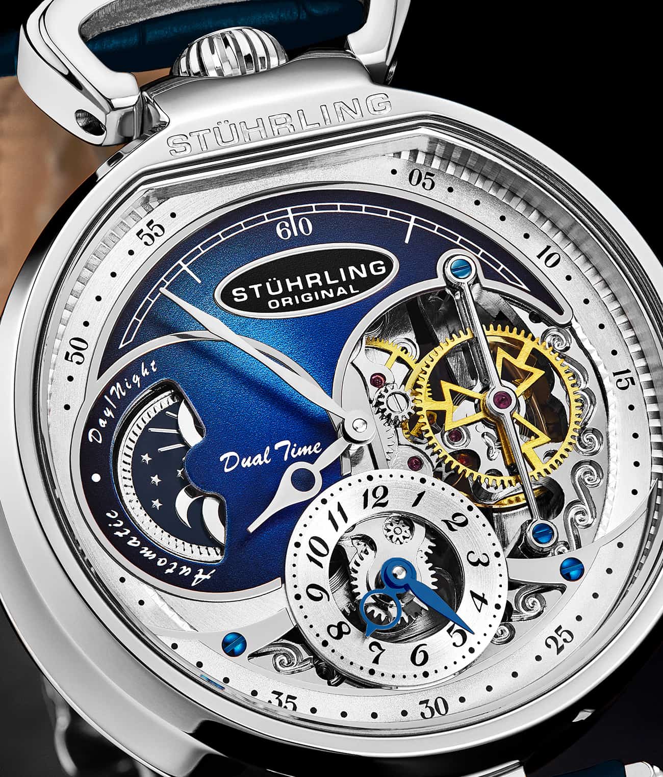 Stührling Modena Dual Time Automatic 4033 46mm Skeleton - Image 8