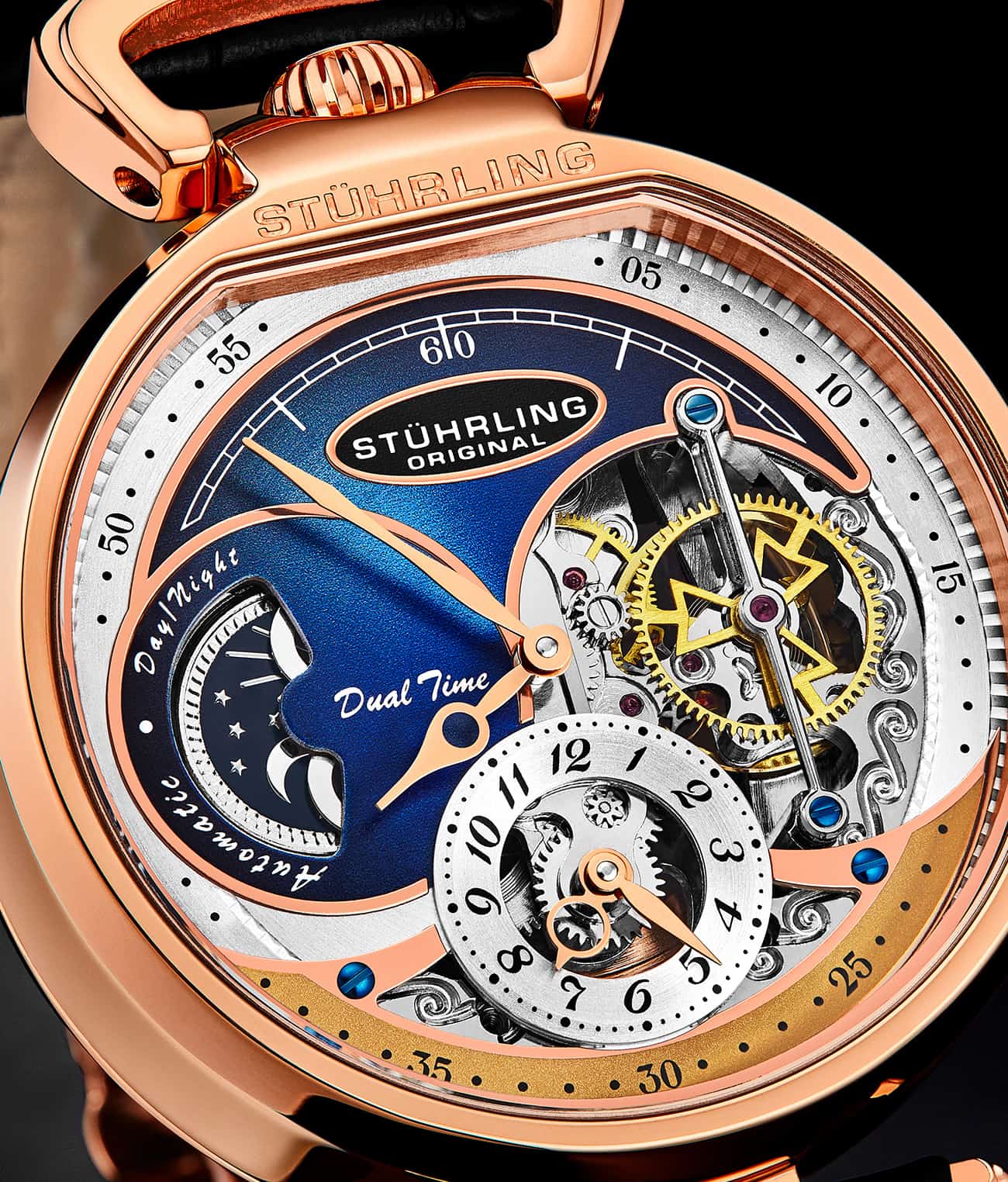 Stührling Modena Dual Time Automatic 988 46mm Skeleton - Image 14