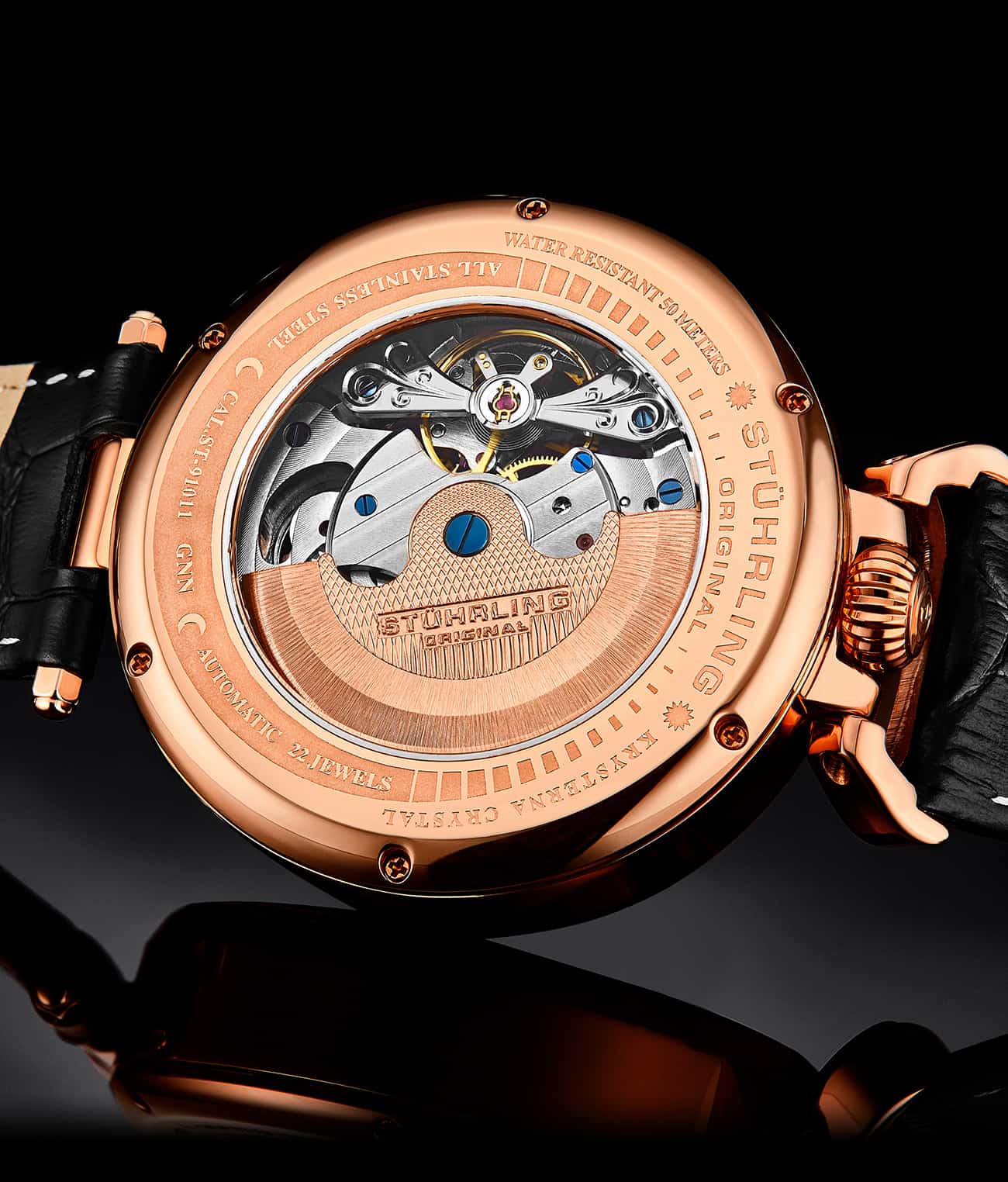 Stührling Modena Dual Time Automatic 988 46mm Skeleton - Image 15