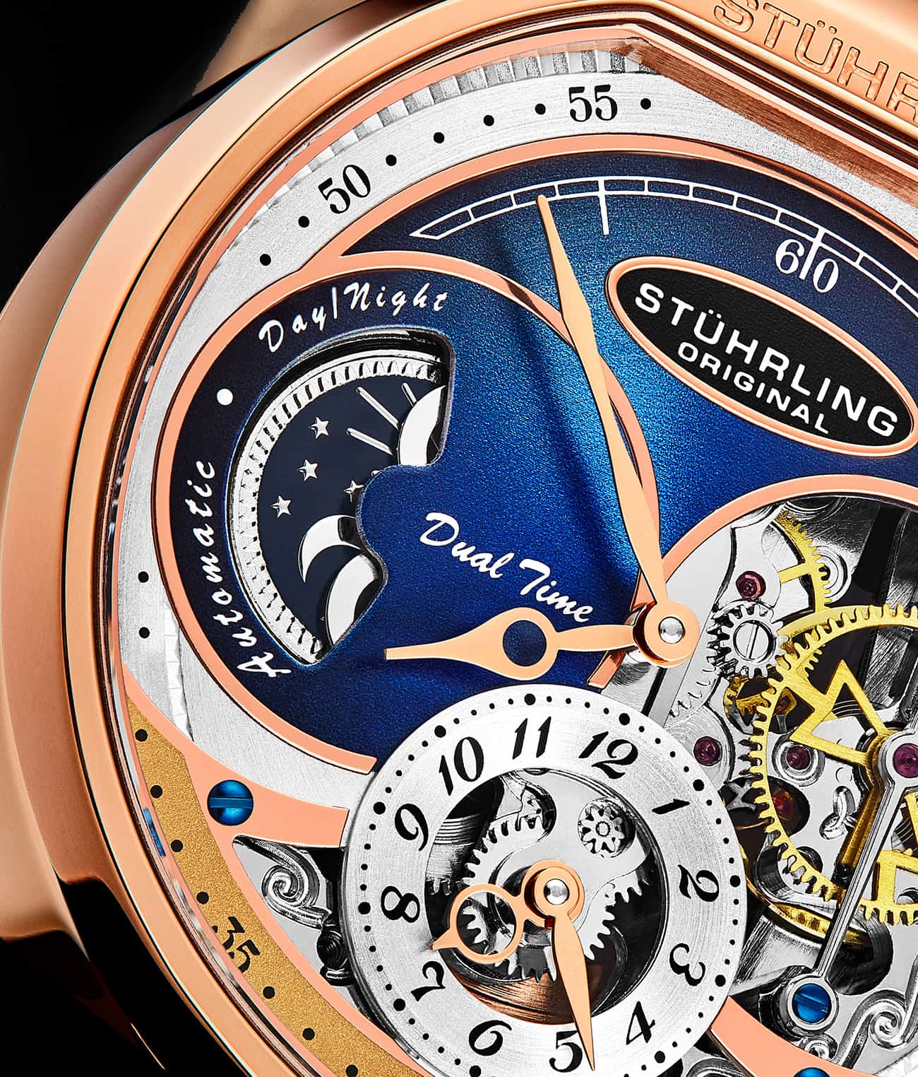 Stührling Modena Dual Time Automatic 988 46mm Skeleton - Image 16