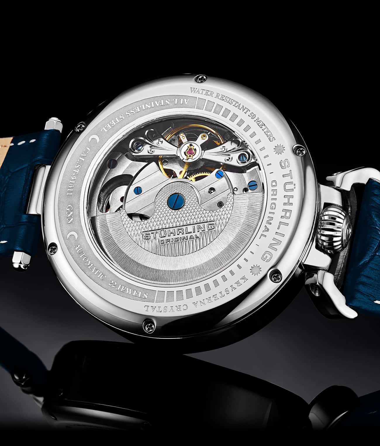 Stührling Modena Dual Time Automatic 988 46mm Skeleton - Image 9