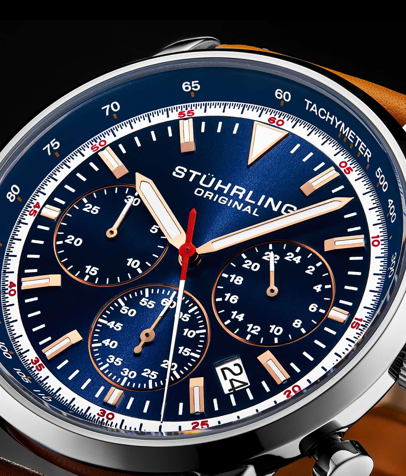 Stührling Monaco Chronograph with Tachymeter Quartz 3986L 44mm Watch - Image 11
