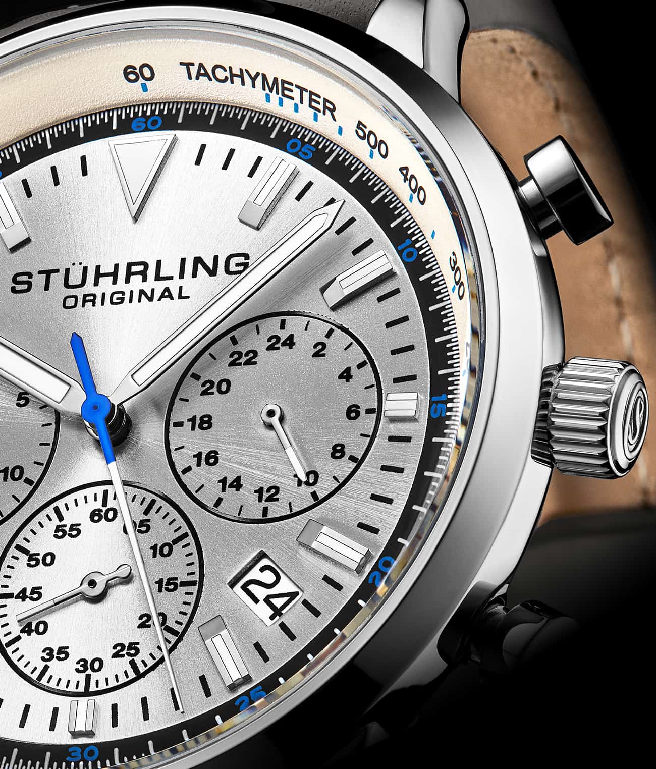 Stührling Monaco Chronograph with Tachymeter Quartz 3986L 44mm Watch - Image 3