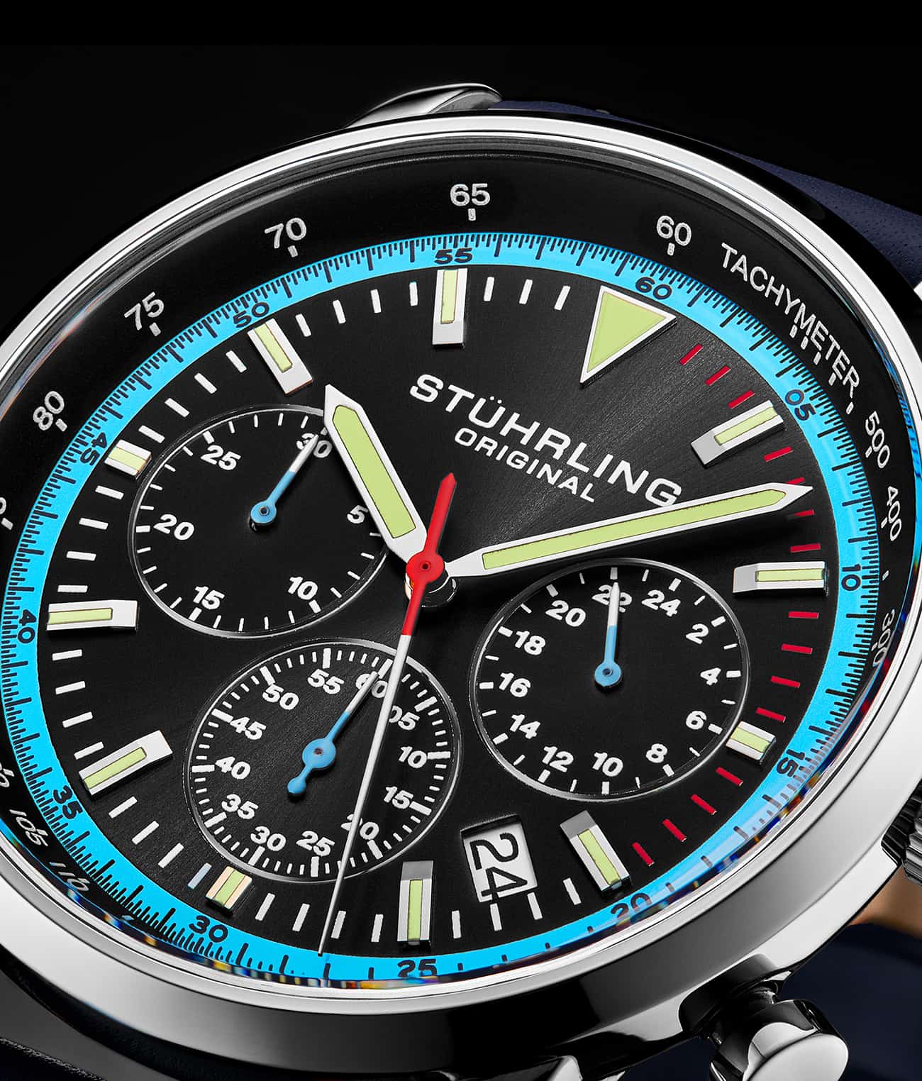Stührling Monaco Chronograph with Tachymeter Quartz 3986L 44mm Watch - Image 5