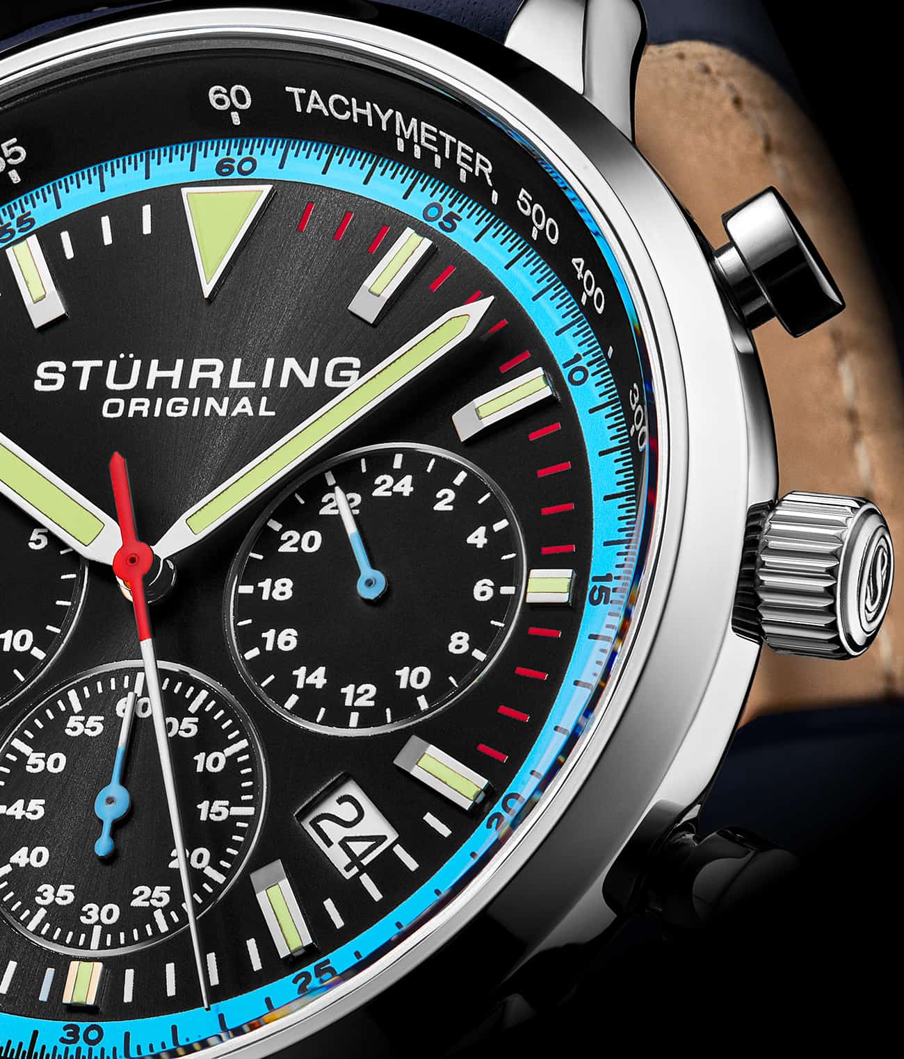 Stührling Monaco Chronograph with Tachymeter Quartz 3986L 44mm Watch - Image 6