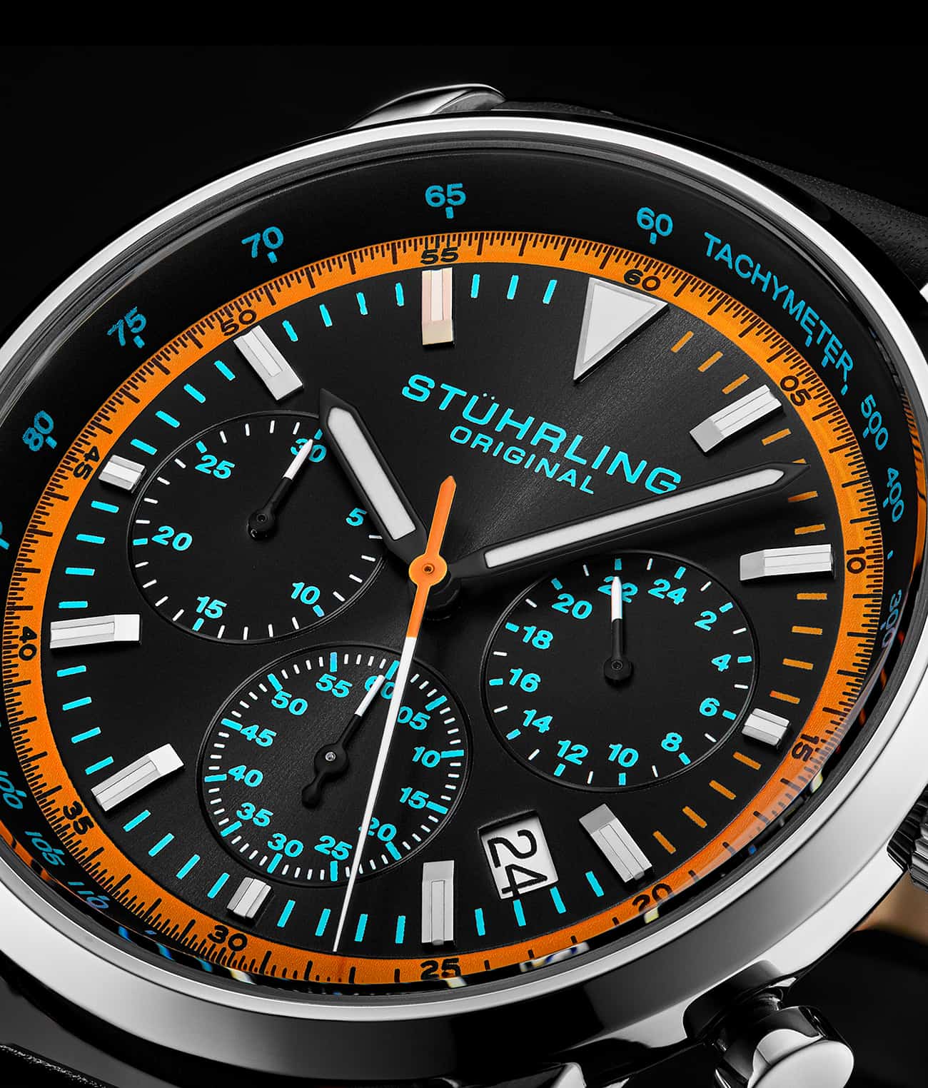 Stührling Monaco Chronograph with Tachymeter Quartz 3986L 44mm Watch - Image 8