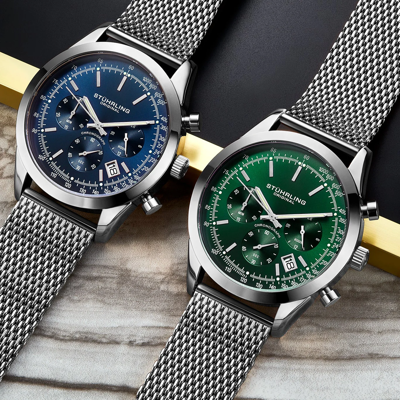 Stührling Preston 3975 Quartz 44mm Chronograph - Image 5
