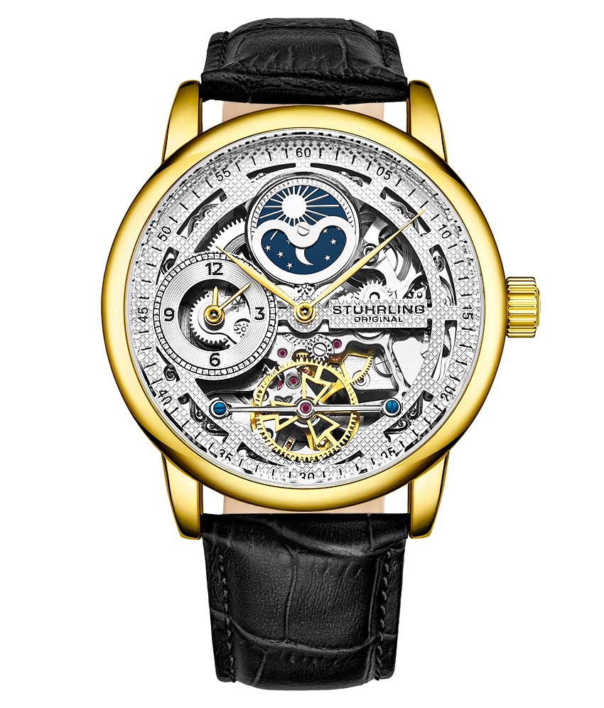 Stührling 3917 Automatic 43mm Skeleton Dual time Watch - Image 5