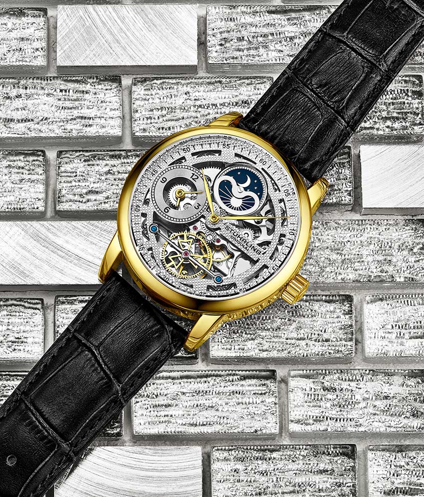 Stührling 3917 Automatic 43mm Skeleton Dual time Watch - Image 8
