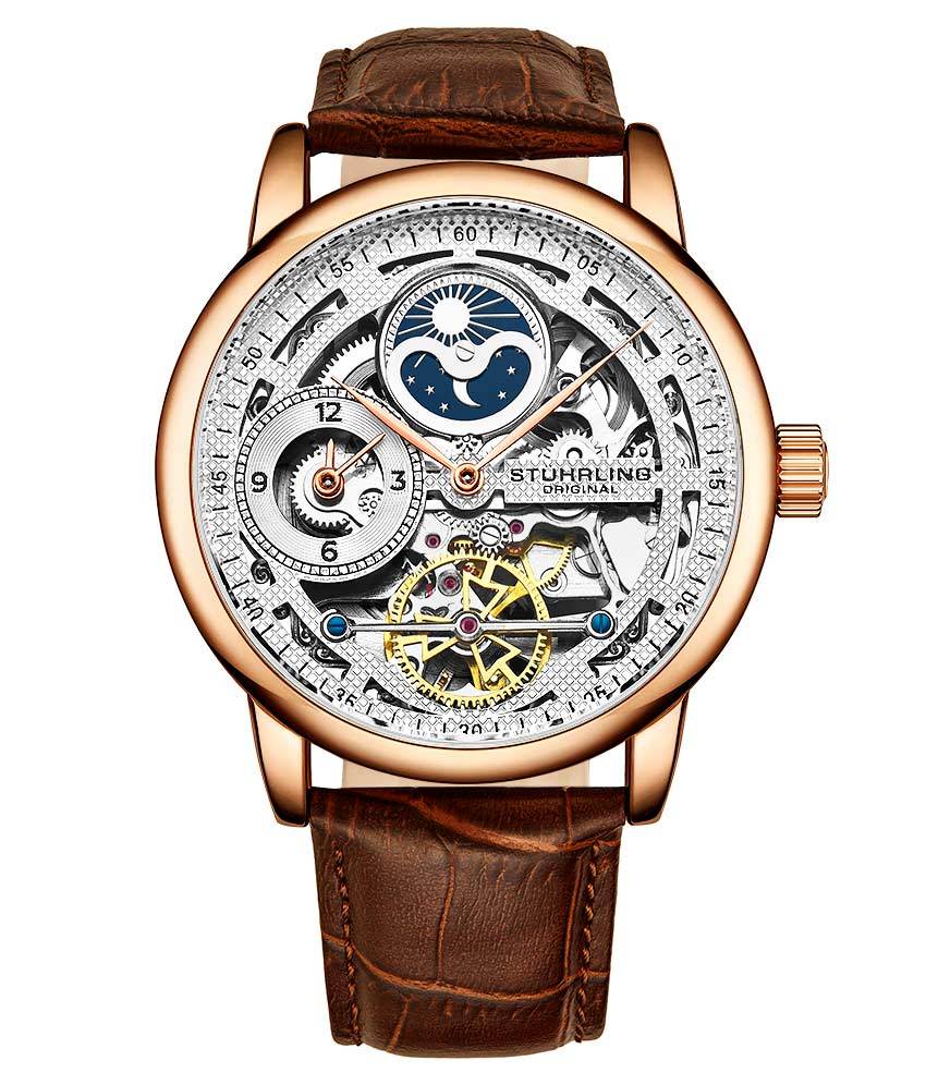 Stührling 3917 Automatic 43mm Skeleton Dual time Watch - Image 9