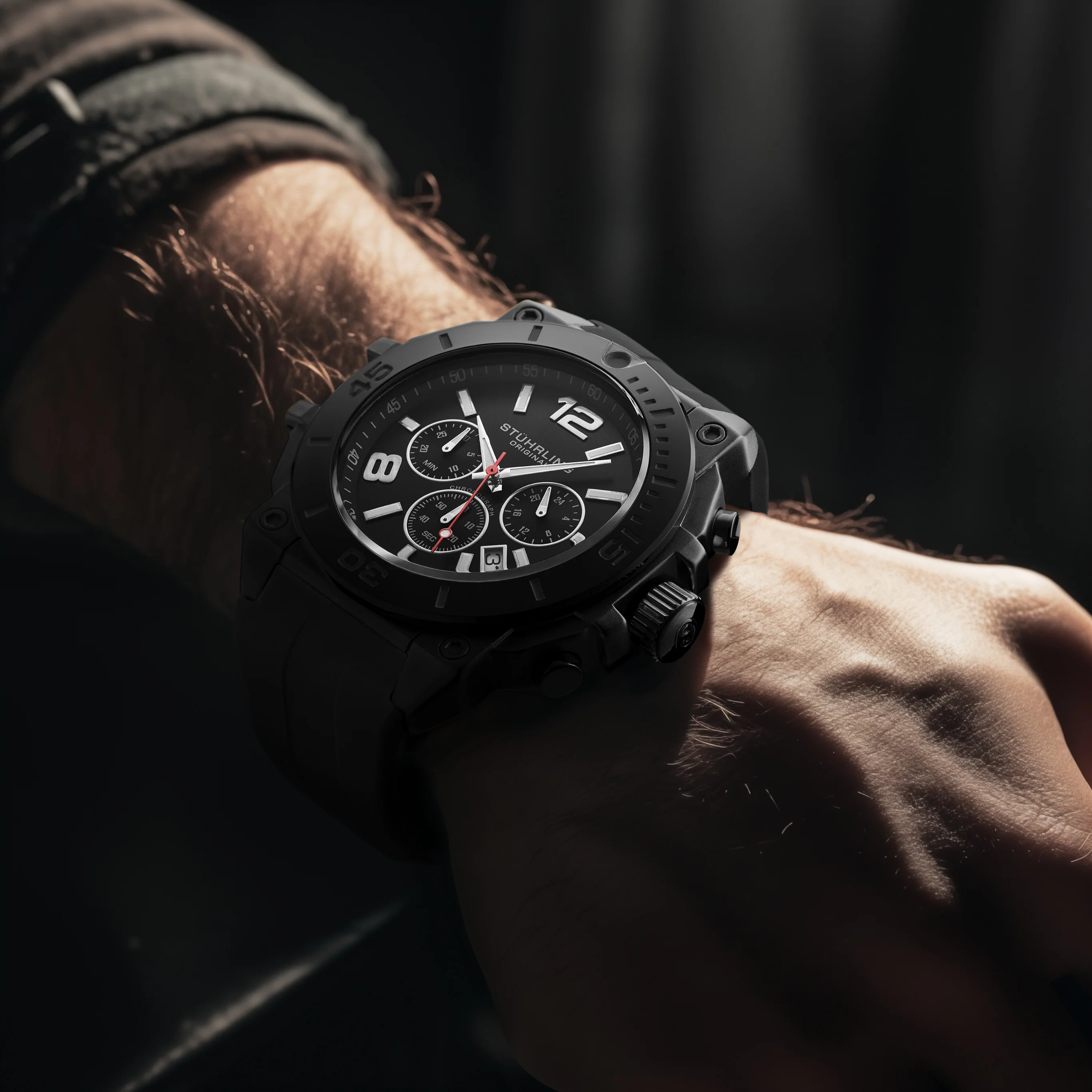 Stührling Spectra 4054 Japanese Quartz Chronograph 50mm Watch - Image 12