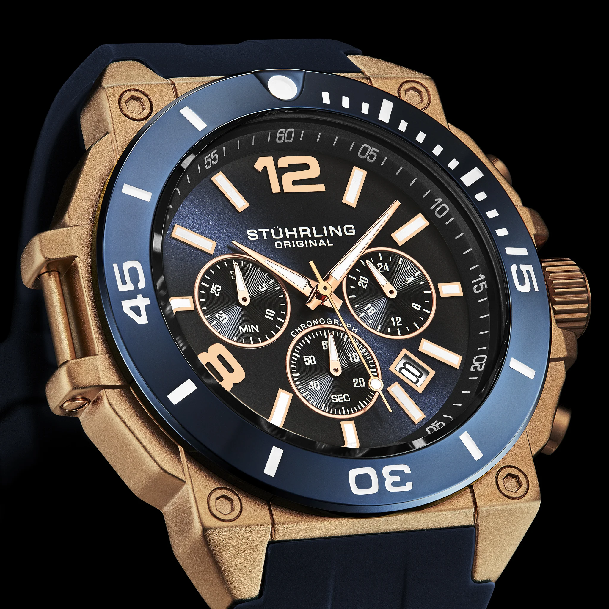 Stührling Spectra 4054 Japanese Quartz Chronograph 50mm Watch - Image 14