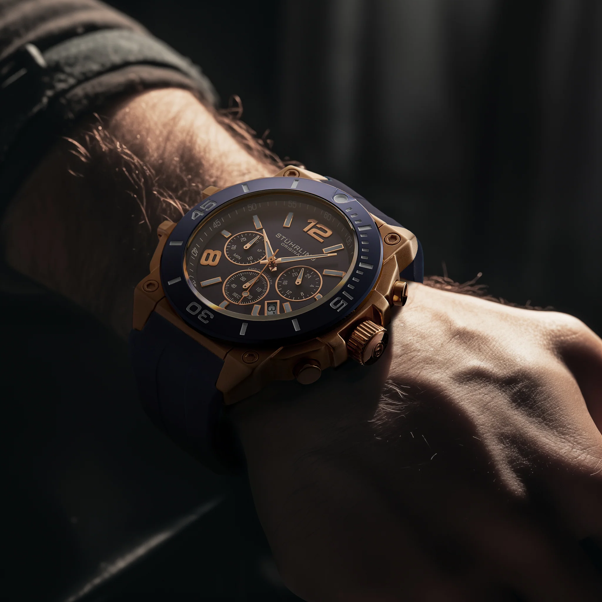 Stührling Spectra 4054 Japanese Quartz Chronograph 50mm Watch - Image 18