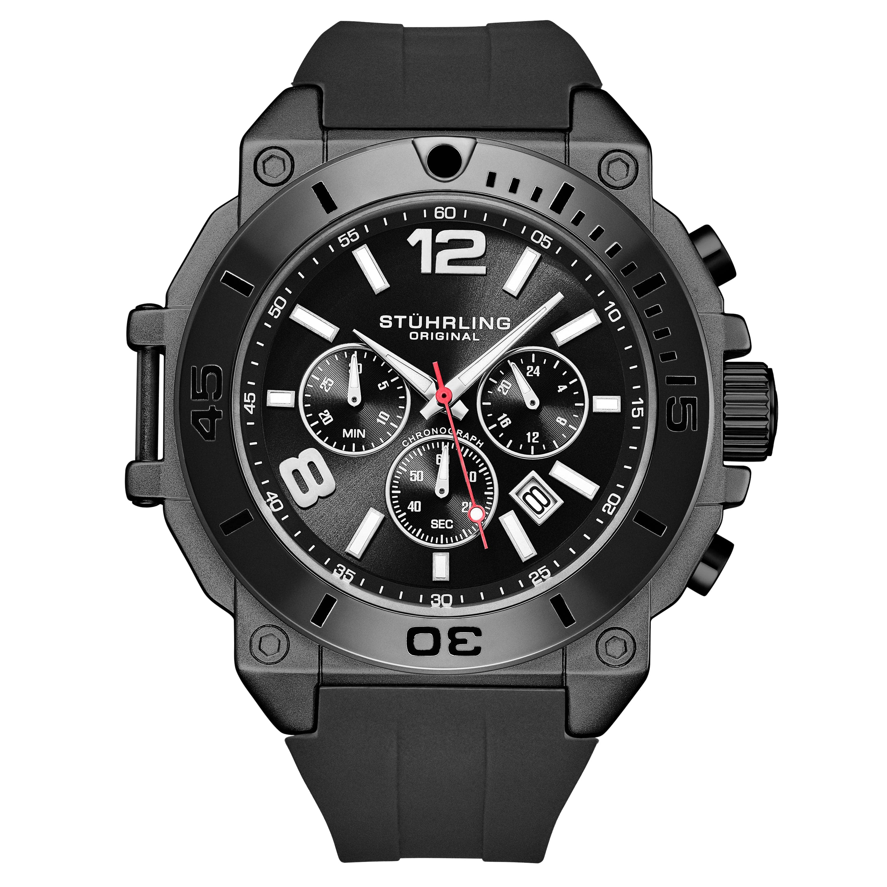 Stührling Spectra 4054 Japanese Quartz Chronograph 50mm Watch - Image 7