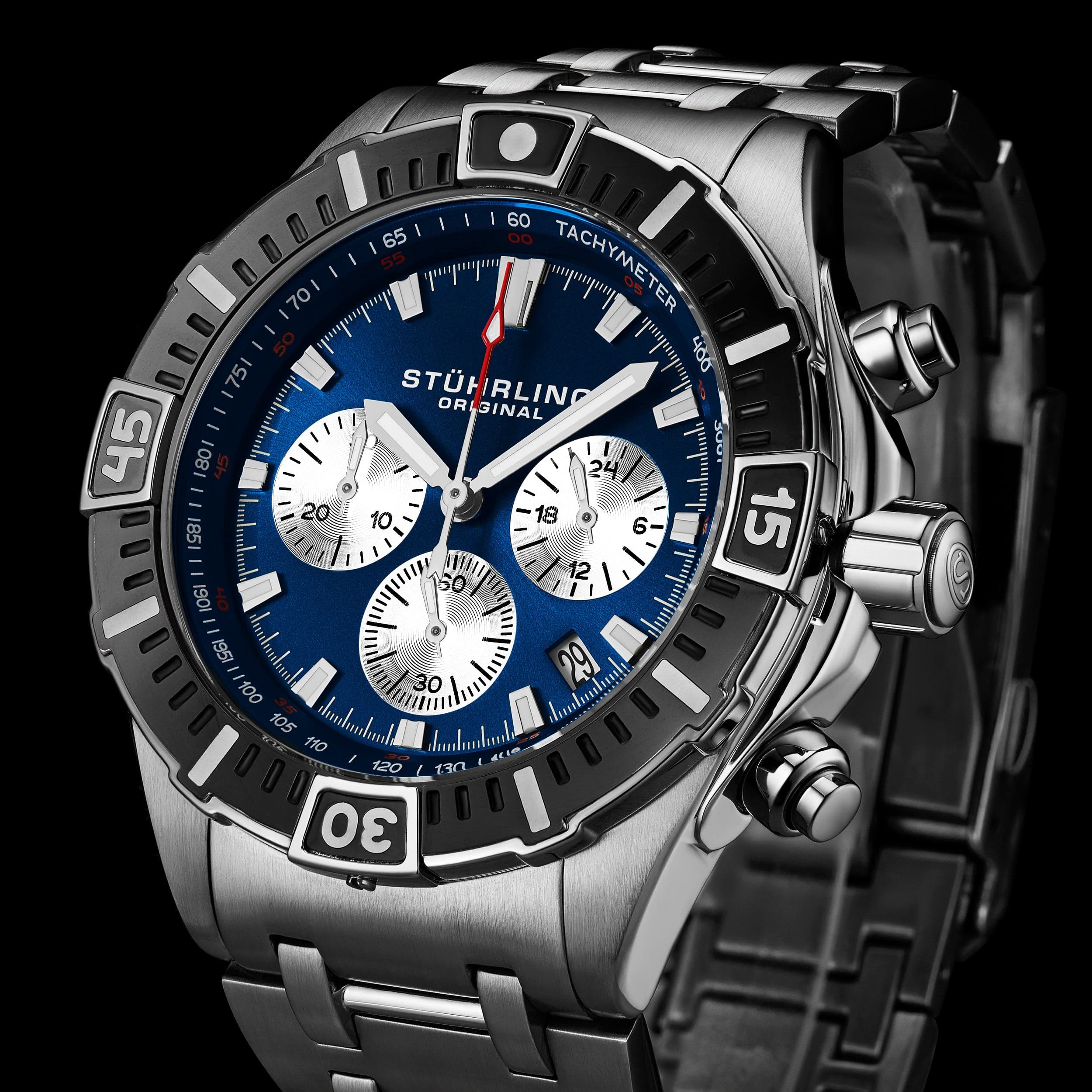 Stührling Stellar 44mm Japanese 1022 Quartz Chronograph - Image 7