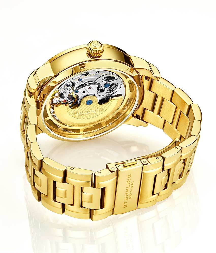 Stührling Stunning Gold Combo Skeletons Duo with Signature Pen and Stud Earring - Image 5