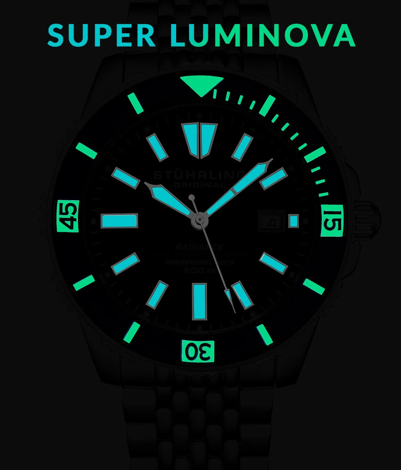 Stührling Swiss Automatic Super Luminova Radiance 1006 43mm Watch - Image 10