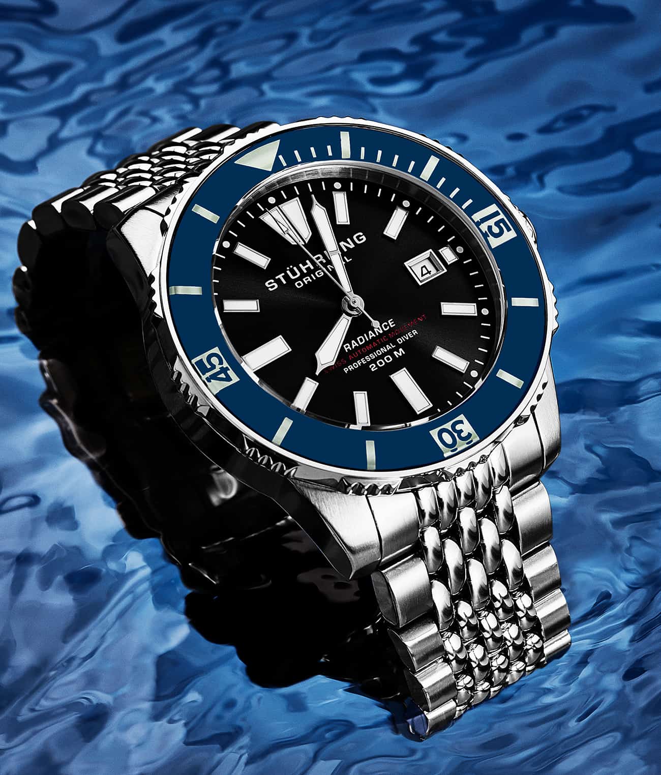 Stührling Swiss Automatic Super Luminova Radiance 1006 43mm Watch - Image 12