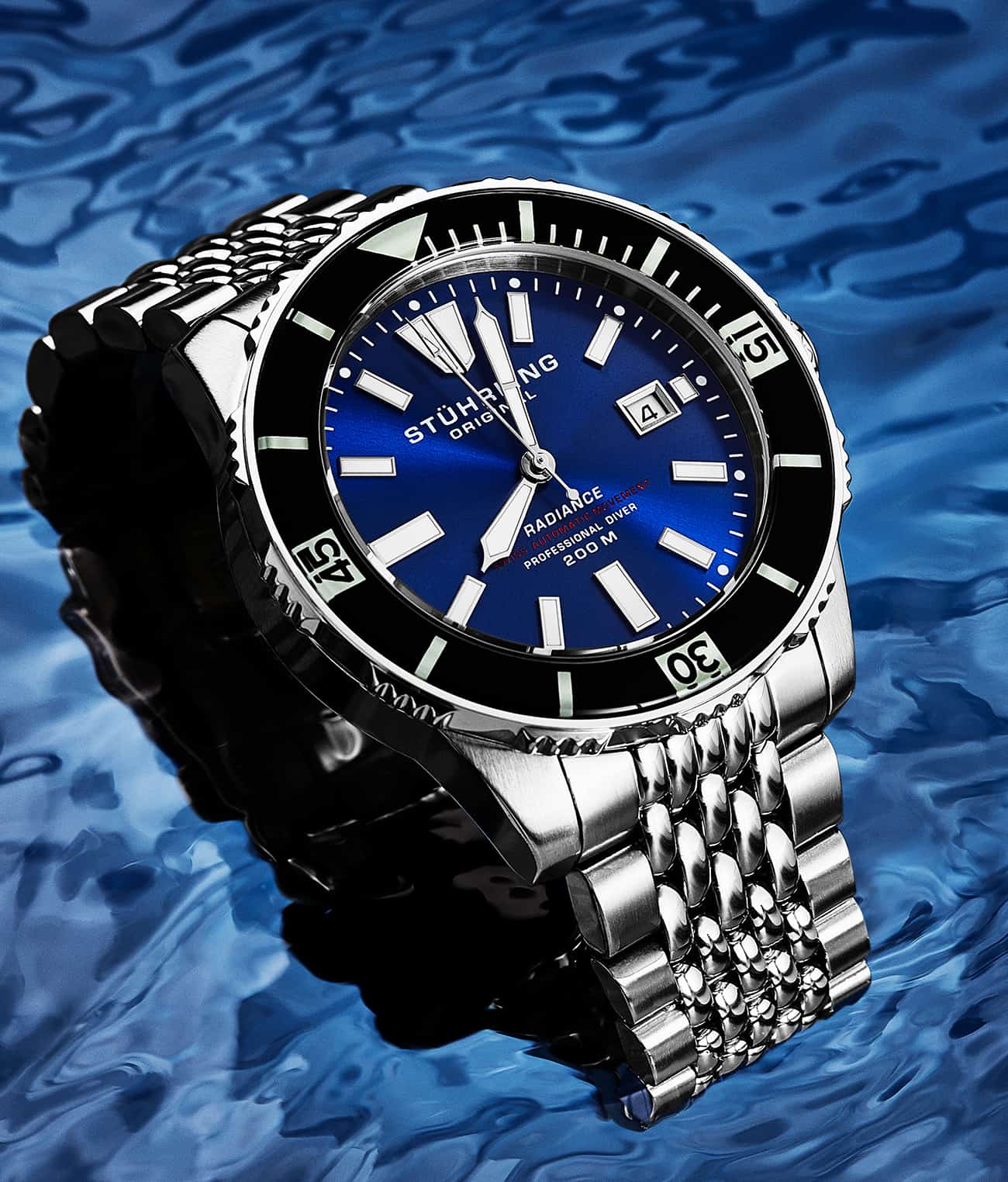 Stührling Swiss Automatic Super Luminova Radiance 1006 43mm Watch - Image 19