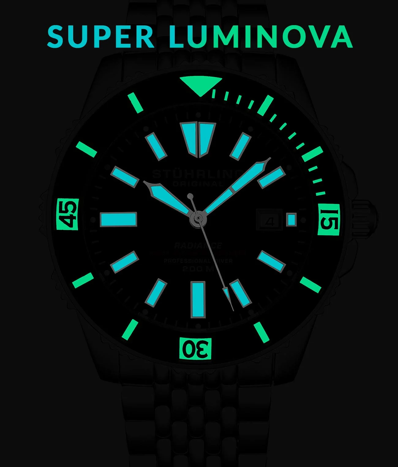 Stührling Swiss Automatic Super Luminova Radiance 1006 43mm Watch - Image 3